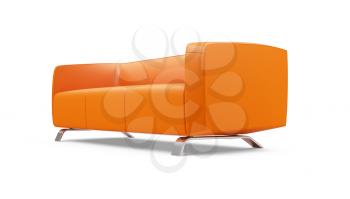 Royalty Free Clipart Image of an Orange Couch