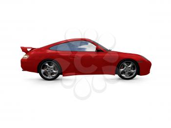 Royalty Free Clipart Image of a Red Porsche