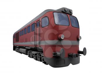 Royalty Free Clipart Image of a Diesel Train
