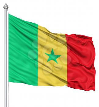 Royalty Free Clipart Image of the Flag of Senegal