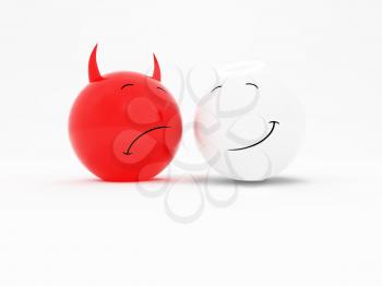 Royalty Free Clipart Image of Good Versus Evil