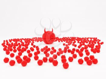 Royalty Free Clipart Image of Little Red Devils