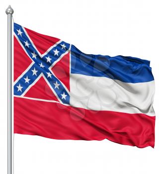 Royalty Free Clipart Image of the Flag of Mississippi