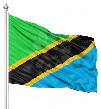 Royalty Free Clipart Image of the Flag of Tanzania