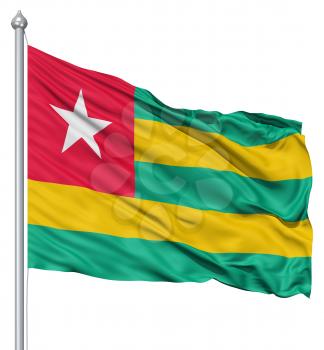 Royalty Free Clipart Image of the Flag of Togo
