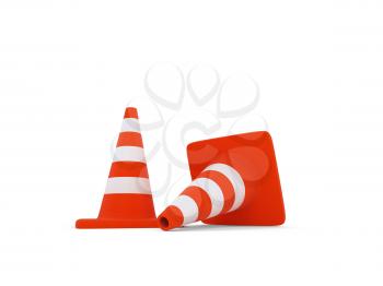 Royalty Free Clipart Image of Traffic Cones