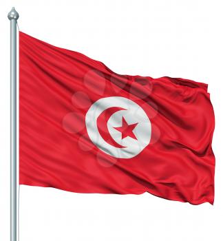 Royalty Free Clipart Image of the Flag of Tunisia