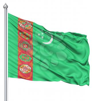 Royalty Free Clipart Image of the Flag of Turkmenistan