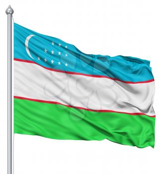 Royalty Free Clipart Image of the Flag of Uzbekistan