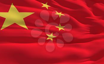 Royalty Free Clipart Image of the Flag of China