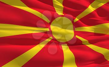Royalty Free Clipart Image of the Flag of Macedonia