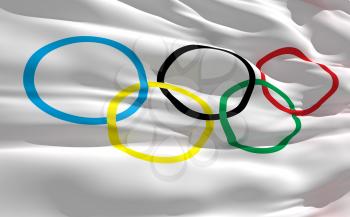 Royalty Free Clipart Image of the Olympic Flag