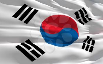 Royalty Free Clipart Image of the South Korean Flag