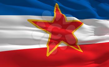 Royalty Free Clipart Image of the Flag of Yugoslavia 