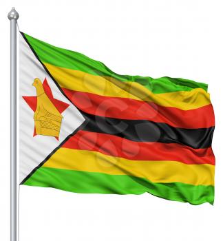 Royalty Free Clipart Image of a Flag of Zimbabwe
