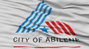Closeup of Abilene City Flag, Waving in the Wind, Texas State, United States of America