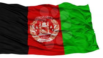 Isolated Afghanistan Flag, Waving on White Background, High Resolution