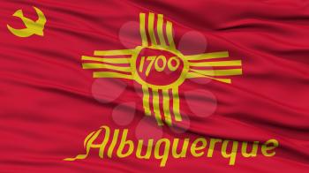 Closeup of Albuquerque City Flag, Waving in the Wind, New Mexico State, United States of America