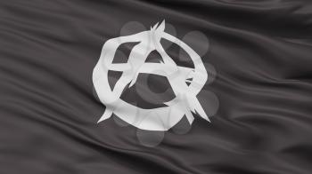 Anarchist Movement Flag, Closeup View, 3D Rendering