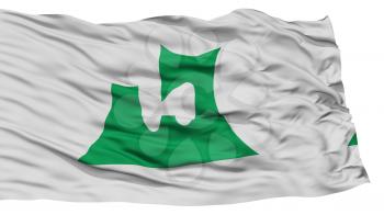 Isolated Aomori Japan Prefecture Flag, Waving on White Background, High Resolution