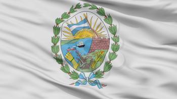 Rosario City Flag, Country Argentina, Closeup View, 3D Rendering
