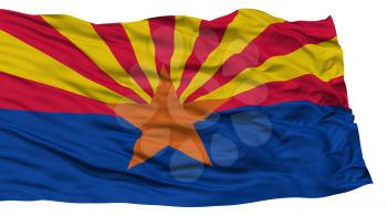 Isolated Arizona Flag, USA state, Waving on White Background, High Resolution