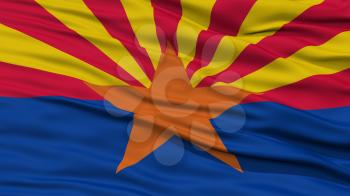 Closeup Arizona Flag on Flagpole, USA state, Waving in the Wind, High Resolution