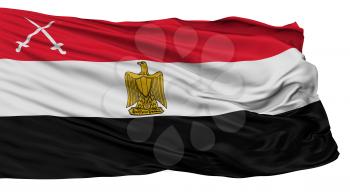 Army Of Egypt Flag, Isolated On White Background, 3D Rendering