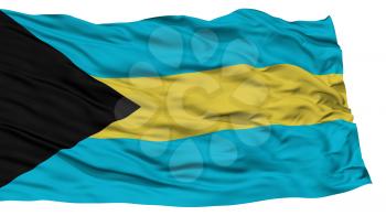 Isolated Bahamas Flag, Waving on White Background, High Resolution