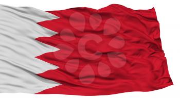 Isolated Bahrain Flag, Waving on White Background, High Resolution