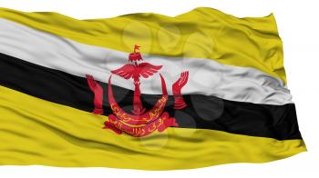 Isolated Bandar Seri Begawan City Flag, Capital City of Brunei, Waving on White Background, High Resolution