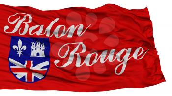 Isolated Baton Rouge Flag, Capital of Louisiana State, Waving on White Background, High Resolution