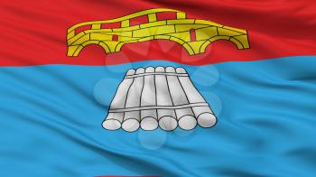 Mosty City Flag, Country Belarus, Closeup View, 3D Rendering