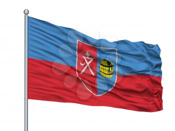 Smalavicy City Flag On Flagpole, Country Belarus, Isolated On White Background, 3D Rendering