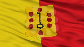 Comines Warneton City Flag, Country Belgium, Closeup View, 3D Rendering