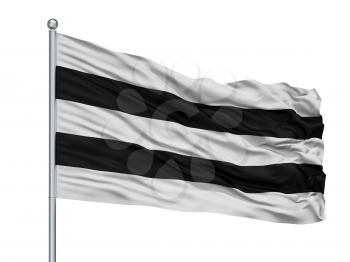 Diest City Flag On Flagpole, Country Belgium, Isolated On White Background, 3D Rendering