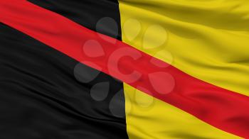 Fontaine Leveque City Flag, Country Belgium, Closeup View, 3D Rendering