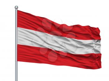 Leuven City Flag On Flagpole, Country Belgium, Isolated On White Background, 3D Rendering