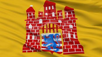 Oudenburg City Flag, Country Belgium, Closeup View, 3D Rendering