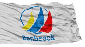 Isolated Benbrook City Flag, City of Texas State, Waving on White Background, High Resolution
