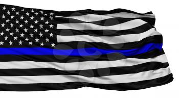 Blue Lives Matter Isolated Flag With White Background, 3D Rendering