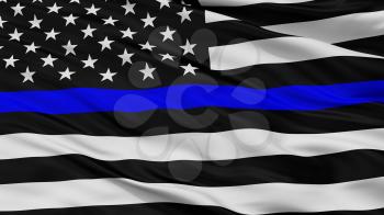 Blue Lives Matter Closeup Flag, 3D Rendering