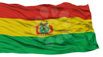 Isolated Bolivia Flag, Waving on White Background, High Resolution