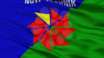 Novi Travnik City Flag, Country Bosnia Herzegovina, Closeup View, 3D Rendering