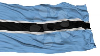 Isolated Botswana Flag, Waving on White Background, High Resolution