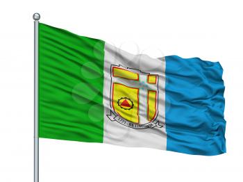 Betim City Flag On Flagpole, Country Brasil, Isolated On White Background, 3D Rendering