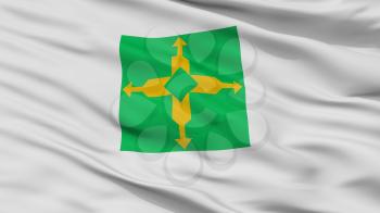 Distrito Federal City Flag, Country Brasil, Closeup View, 3D Rendering