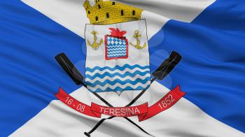 Teresina City Flag, Country Brasil, Closeup View, 3D Rendering