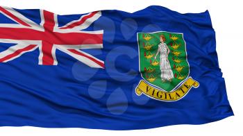Isolated British Virgin Islands Flag, Waving on White Background, High Resolution