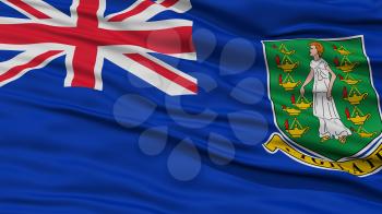Closeup British Virgin Islands Flag, Waving in the Wind, High Resolution
